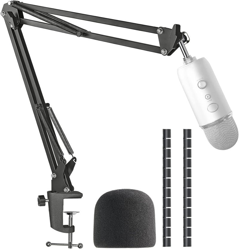 SUNMON Blue Yeti Microphone Boom Arm Stand with Pop Filter, Compatible with Blue Yeti Mic - Image 1